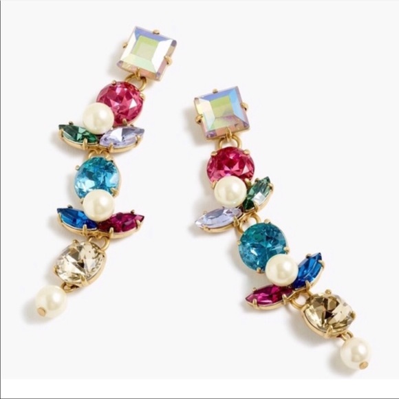 J. Crew Jewelry - NWT J. CREW MULTI COLOR Crystal Pearl Drop Earring